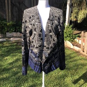 Nic + Zoe  Black / White Cardigan Sz XL       C127